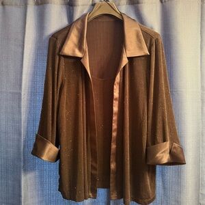 Women's Sparkle Open Collared w/Tank Shirt